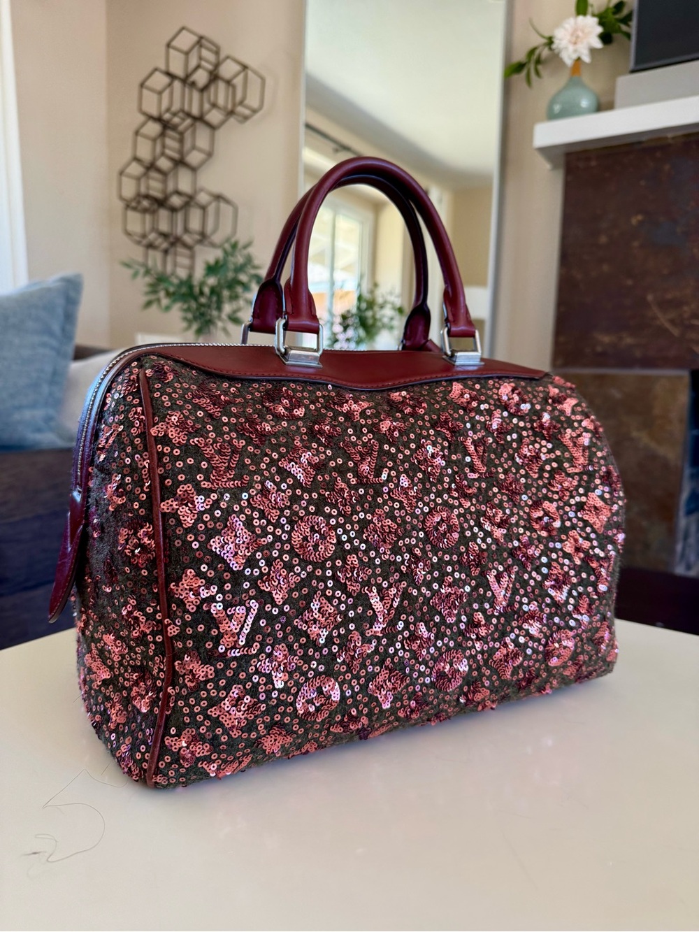 Louis Vuitton Burgundy Monogram Sunshine Express Speedy 30 Limited Edition